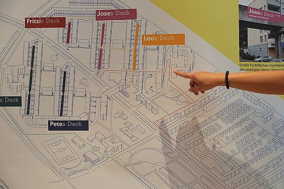 Visualisierung der Zwischenergebnisse des neuen Orientierungssystems "Wege finden im Quartier". Bild: Holger Heiland