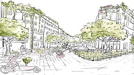 Der Maßnahmenkatalog des Projekts „Kool im Kiez“ hält 16 praxisorientierte Strategien für eine hitzeangepasste und wassersensible Stadt bereit. (Bild: QM Pankstraße)