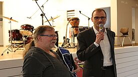 Jürgen Schmeichler (links), Leiter des Lessinghöhe, und Dr. Jochen Lang von der Senatsverwaltung für Stadtentwicklung und Wohnen. Foto: Matthias Hühn