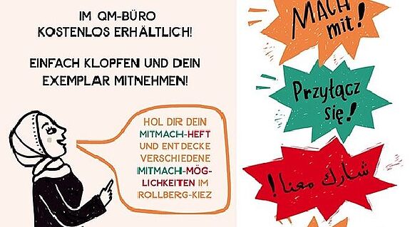 Das neue Mitmach-Heft gibt Inspirationen für ehrenamtliches Engagement im Rollbergkiez. (QM Rollbergsiedlung)