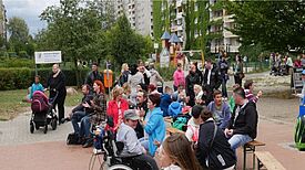 Bewohnerinnen und Bewohner im Kosmosviertel. Foto: QM Kosmosviertel