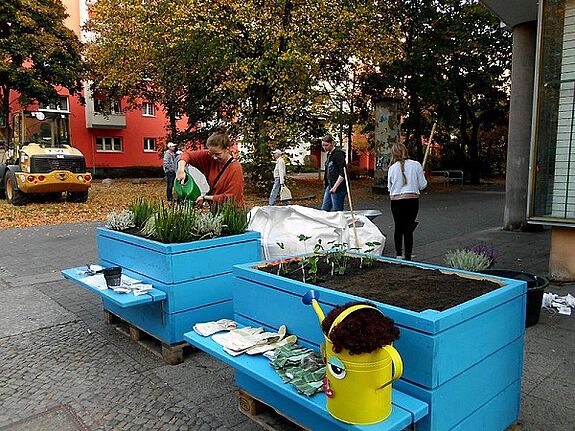 Die neuen Hochbeete im Brunnenviertel.  Foto: D. Hensel, QM Brunnenviertel-Brunnenstraße