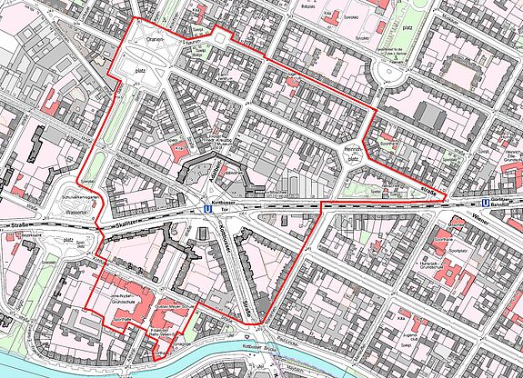 Übersichtskarte Zentrum Kreuzberg / Oranienstrasse © Senatsverwaltung für Stadtentwicklung, Bauen und Wohnen