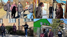 Die Teilnehmerinnen tauschen sich mit der Bezirksstadträtin Angelika Schöttler über den Kiez aus. (Bild: QM Germaniagarten)