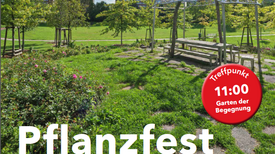 Das Plakat der Pflanzaktion im Hochzeitpark  Bild: QM Mehrower Allee^