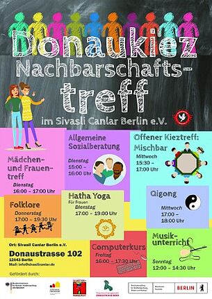 Der Flyer des Nachbarschaftstreffs zeigt, wie vielfältig seine Angebote sind. (Bild: QM Donaustraße-Nord)