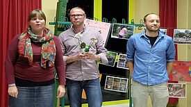 Das QM-Team: Marieke Piepenburg, Tobias Woskowski und Daniel Fritz (von links) beim Auftakttermin. Foto: Birgit Leiß