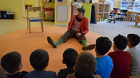 Lorenzo Pennacchietti zeigte bei seinem Auftritt vollen Köpereinsatz. Bild: QM Germaniagarten