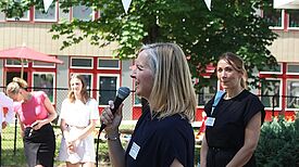 Christine Piwek vom QM-Team Thermometersiedlung begrüßte die Gäste zur Auftaktveranstaltung. (Bild: QM Thermometersiedlung)
