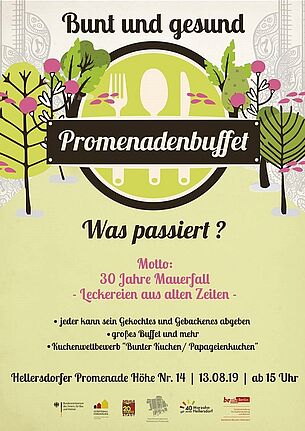 Flyer des Promenadenbuffets. Bild: QM Hellersdorfer Promenade