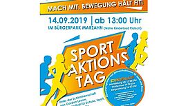 Der Sportaktionstag in Marzahn hat Tradition. Am 14. September 2019 findet er bereits zum 11. Mal statt. Grafik: QM Mehrower Allee