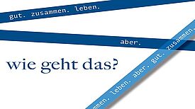 Durch den Kiez gehen, Menschen ansprechen, alle Meinungen hören: Das Projekt „gut.zusammen.leben“ möchte mehr über Konflikte im Kiez erfahren und dabei unterstützen, diese zu lösen. Logo: QM Auguste-Viktoria-Allee