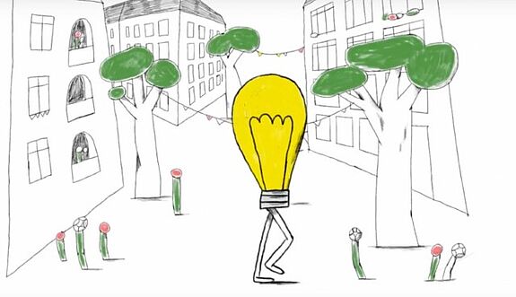 Die Illustratorin Theresa Hüegues ließ sich bei einer Sitzung der Aktionsfondsjury für das Bewerbungsvideo inspirieren. (Bild: Theresa Hügues)