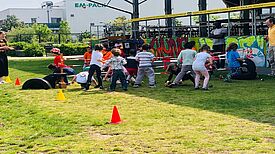 2019 konnten die Kinder alle zusammen bei den „Kids Olympics“ über die Wiese rennen. Bild: QM Moabit West