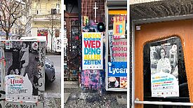 Seit kurzem hängen im Kiez Plakate mit neun Motiven, deren Gestaltung an die Kunstaktion Humans of New York des Fotografen Brandon Stanton erinnern. (Bild: Heinrich Klassen)