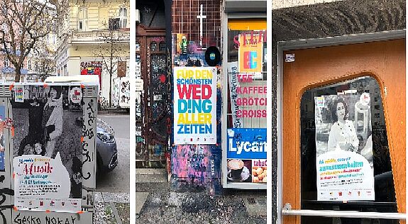 Seit kurzem hängen im Kiez Plakate mit neun Motiven, deren Gestaltung an die Kunstaktion Humans of New York des Fotografen Brandon Stanton erinnern. (Bild: Heinrich Klassen)