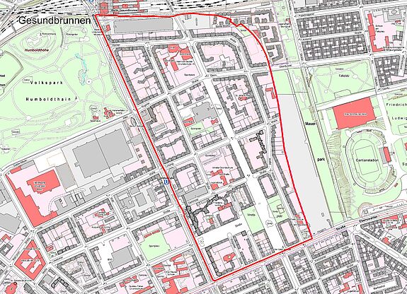 Übersichtskarte Brunnenstrasse © Senatsverwaltung für Stadtentwicklung, Bauen und Wohnen