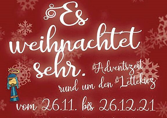 Der lebendige Adventskalender sorgt für Weihnachtsstimmung im Lettekiez. Grafik: StadtMuster GbR
