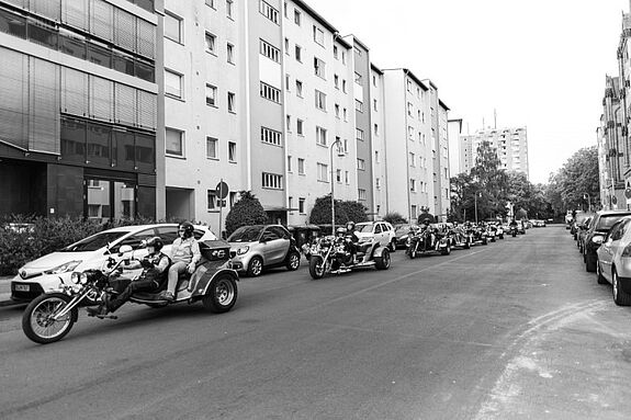 Die Tour auf drei Rädern verlief von Kreuzberg nach Brandenburg. (Bild: QM Wassertorplatz)