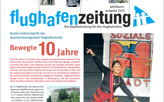 10 Jahre Quartiersmanagement Flughafenstraße - Cover der Kiezzeitung Bild: QM Flughafenstraße 