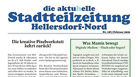 Titelseite der aktuhellen Nr. 187 wirbt unter anderem für die Pixelwerkstatt im QM-Gebiet Hellersdorf-Nord Alte Hellersdorfer Straße.