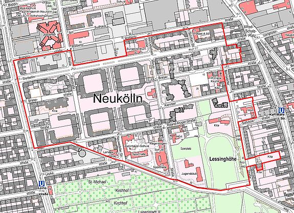 Übersichtskarte Rollbergsiedlung © Senatsverwaltung für Stadtentwicklung, Bauen und Wohnen