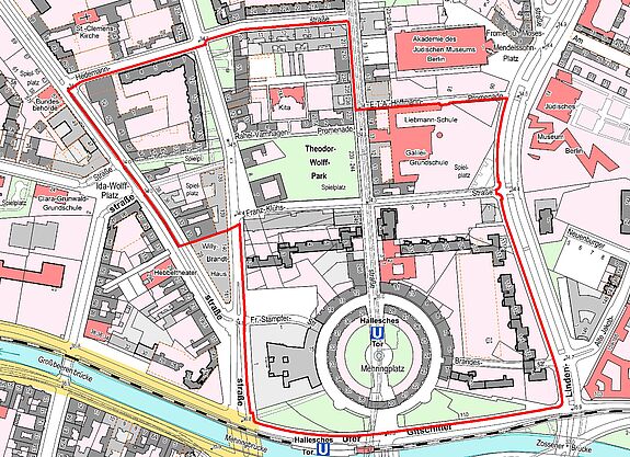 Übersichtskarte Mehringplatz © Senatsverwaltung für Stadtentwicklung, Bauen und Wohnen