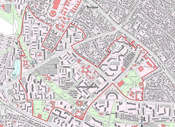Übersichtskarte Gropiusstadt Nord © Senatsverwaltung für Stadtentwicklung, Bauen und Wohnen
