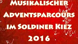 Plakat des musikalischen Adventsparcours Bild: QM Soldiner Straße
