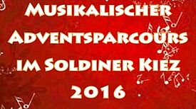 Plakat des musikalischen Adventsparcours Bild: QM Soldiner Straße