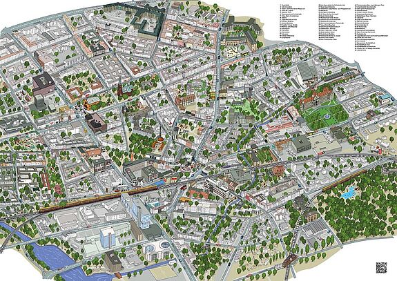 Die 3D-Kiezkarte des Quartiers Sparrplatz Bild: QM Sparrplatz / Burkhard Piller 