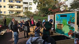 Im Gemeinschaftsgarten „Frische Briese“ können sich alle Interessierten beim Ausbauen und Gärtnern beteiligen. (Bild: QM Rollbergsiedlung)