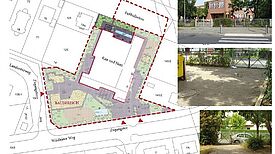 Baupläne für die Außenanlage der Kita und des Hortes am Wildhüterweg. Bild: Birgit Teichmann GmbH / BA Neukölln