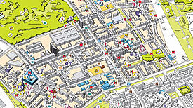 Der interaktive Kiezplan Bild: Stadträumliches Lernen / QM Brunnenviertel-Ackerstraße