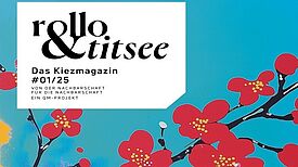 Auf dem Cover der Ausgabe des Magazins „rollo&titsee“ sind rote Blüten gezeichnet.
