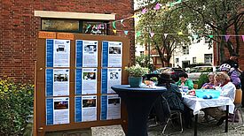 Wer sich schon einmal gefragt hat, was sich hinter dem Quartiersmanagement im Büro am Letteplatz verbirgt, der konnte am „Tag der offenen Tür“ viele Antworten finden. (Bild: QM Letteplatz)