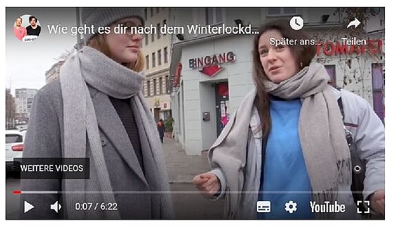 Das QM Badstraße war mit dem Kamerateam im Kiez unterwegs, um die Stimmung der Anwohnerinnen und Anwohner zu erfragen. (Screenshot: Redaktion quartiersmanagement-berlin.de)