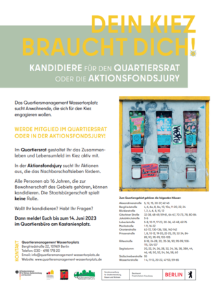 Das QM Wassertorplatz sucht engagierte Anwohnende für den Quartiersrat oder die Aktionsfondsjury. (Bild: QM Wassertorplatz)
