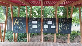 Gemeinsam zogen die Beteiligten des Projekts „Außerschulische Lernorte“ Bilanz zum Schuljahr 2023/24. (Bild: Friedrichshain-Kreuzberger Unternehmerverein e.V.)