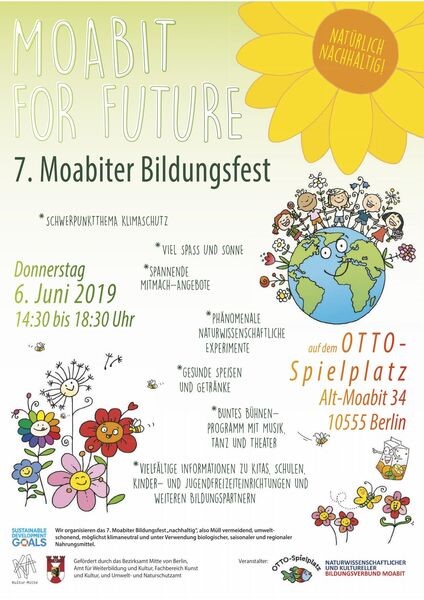 Flyer zum 7. Moabiter Bildungsfest. Grafik: QM Moabit West
