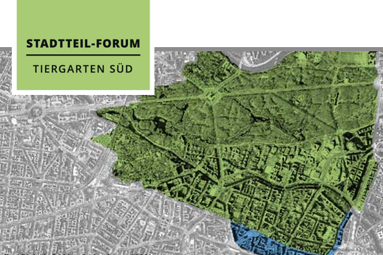 Die Strukturen des ehemaligen Quartiersmanagementgebiets Magdeburger Platz/Tiergarten-Süd bestehen als Stadtteil-Forum fort. Grafik: Stadtteil-Forum Tiergarten Süd